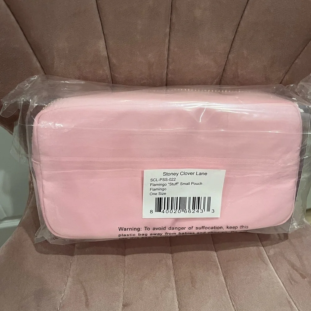 NWT Stoney Clover Lane Stuff Small Pouch Flamingo Pink